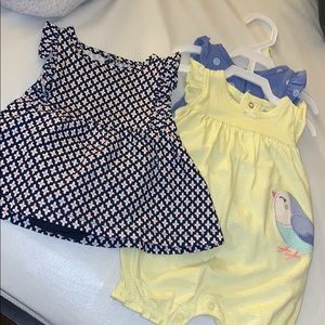 Carters 3pack 0-3 months summer outfit